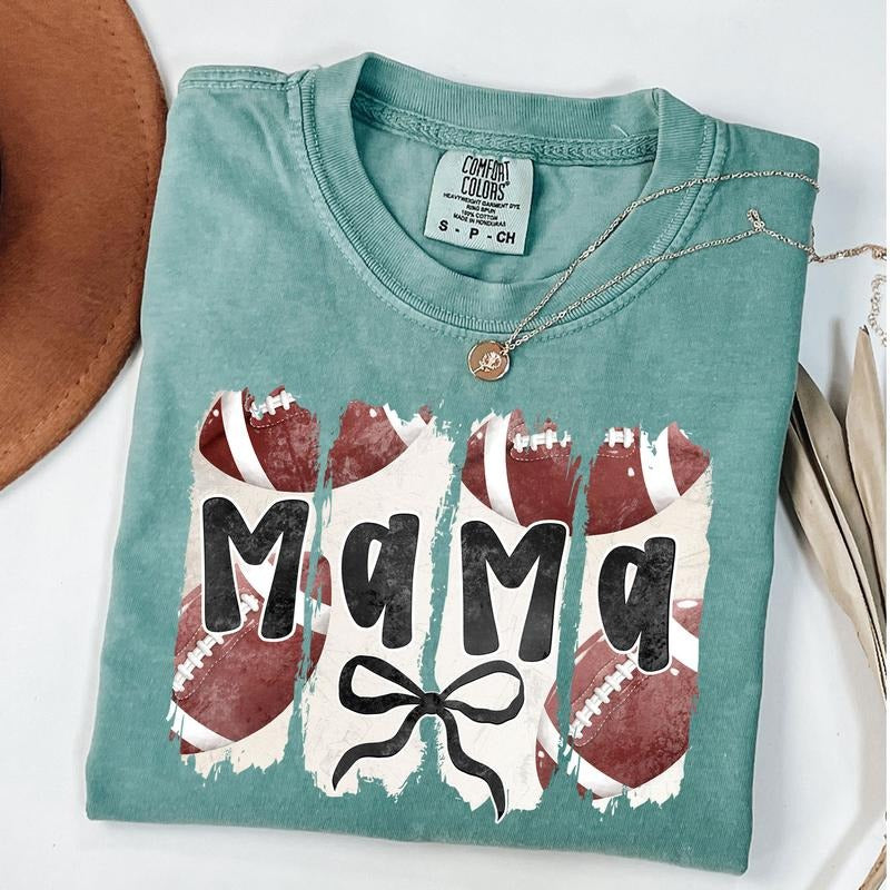 Comfort Colors Coquette Football Mama Shirt, Vintage Football Shirt, Sport Mom T-Shirt, Football Season Gifts