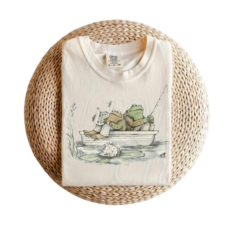 Comfort Colors Frog 90s Vintage Graphic Shirt, Retro Toad Tee, Nature Shirt, 2000s Frog T-Shirt, Book Lovers Shirt, Vintage Unisex Oversize Cotton Tee
