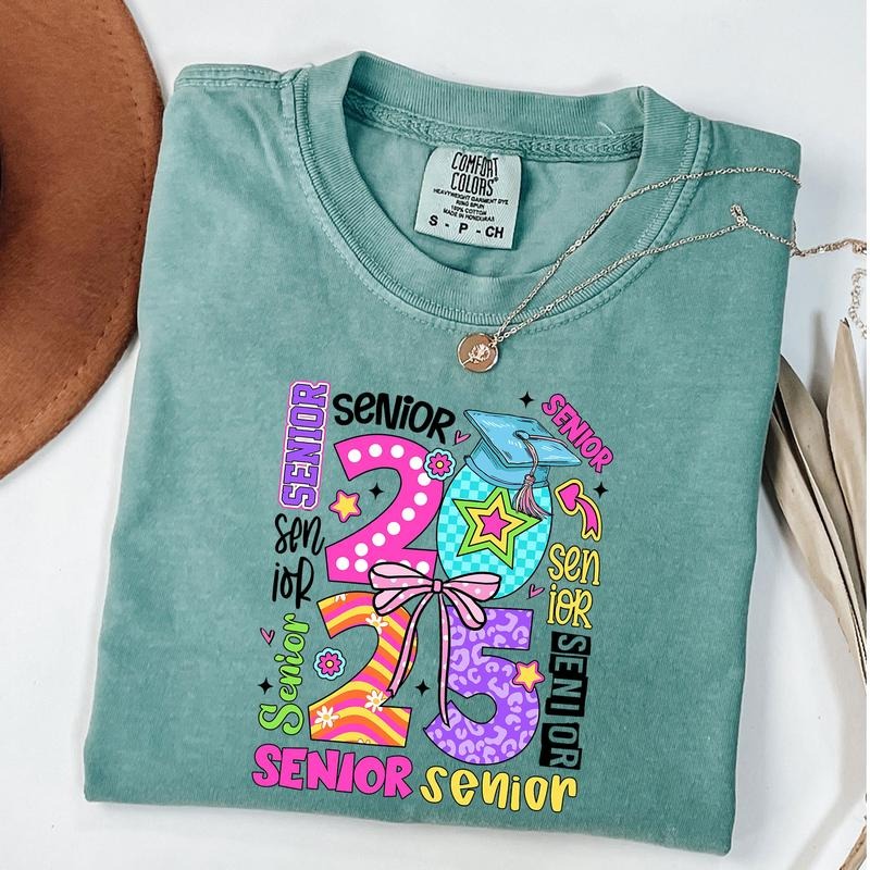 Comfort Colors Preppy Senior 2025 Shirt, Coquette Senior T-Shirt, Senior Brushstroke Shirt, Unisex T-Shirt