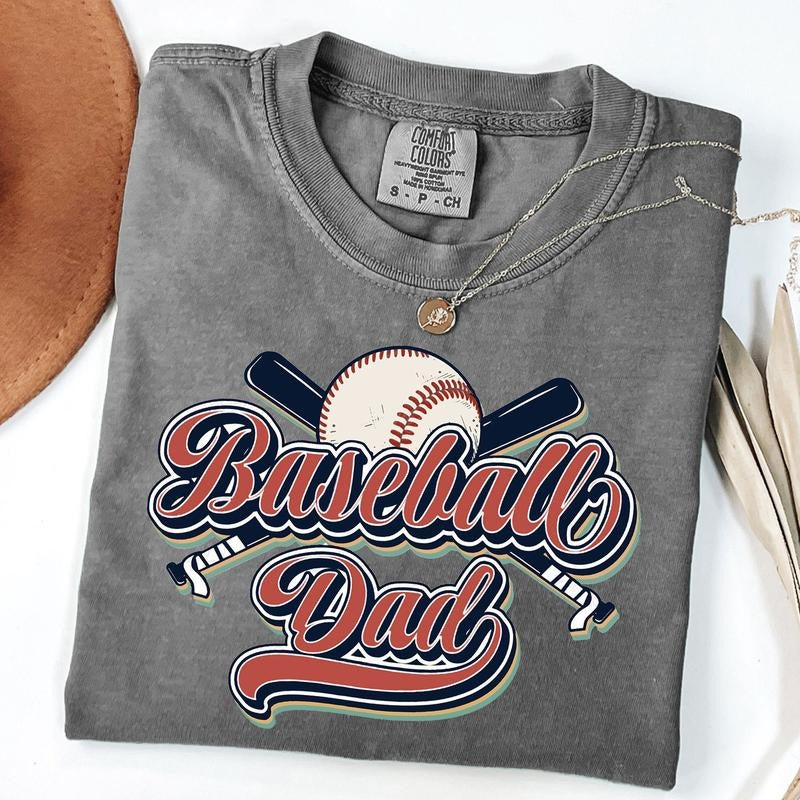 Comfort Colors Retro Baseball Dad Shirt, Father's Day Gift, Vintage Baseball T-shirt, Sports Daddy Gift, Sport Dad Life Shirt