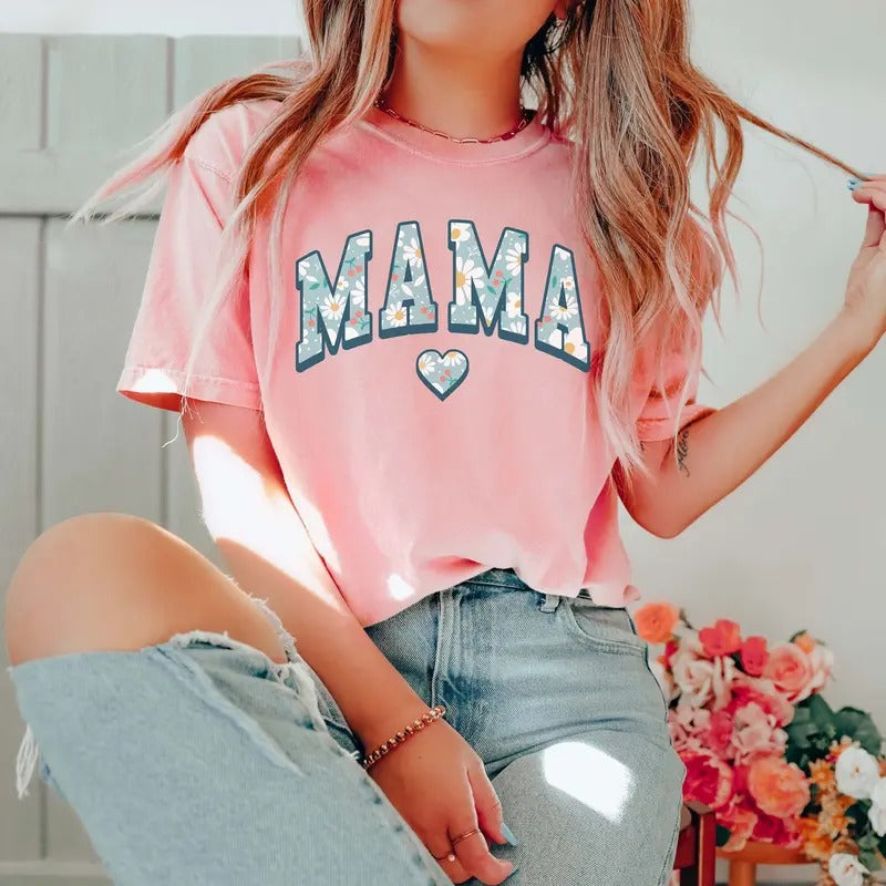Comfort Colors Retro Mama Daisy Graphic Tee Comfort Colors Mom Shirt Comfort Colors Mama Shirt Trendy Mama Graphic Tee TK62GN