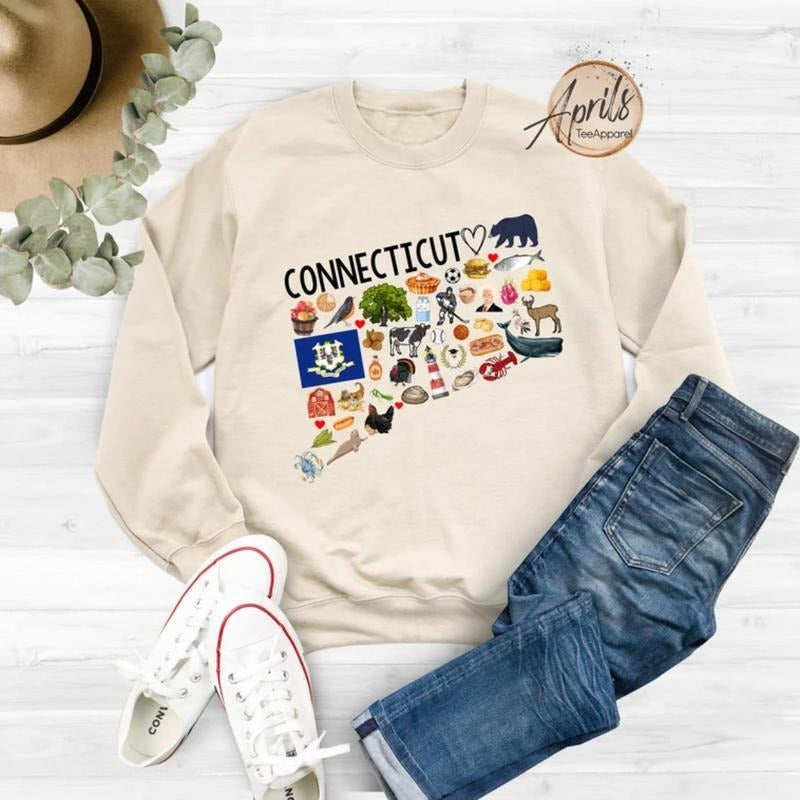 Connecticut Sweatshirt, Connecticut Hoodie, State Shirt Classic Fashion