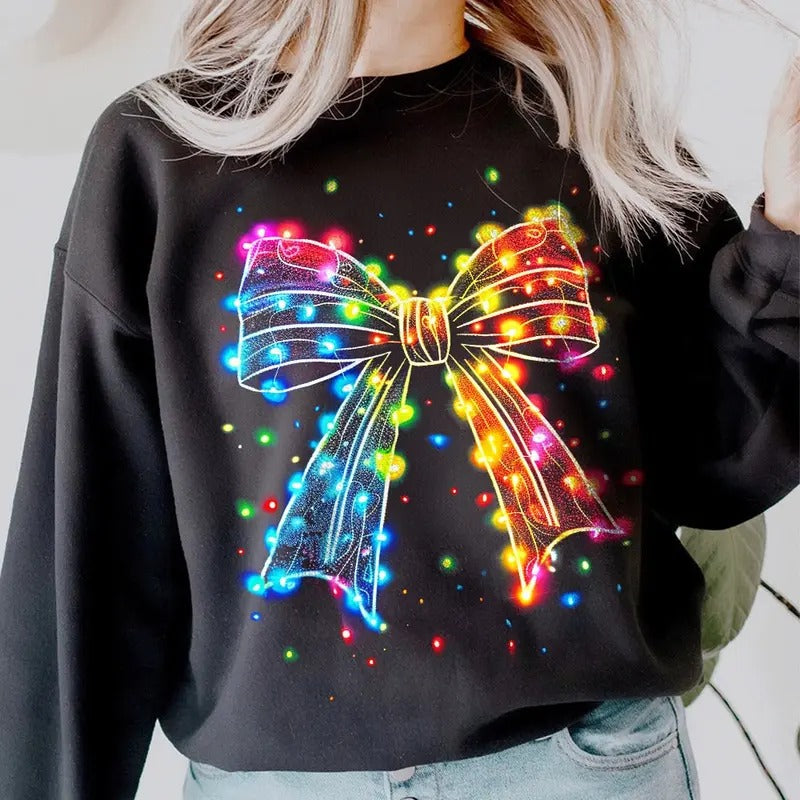 Coquette Bows  Christmas Shirt, World Tour Xmas Tee, Christmas Light Coquette Bow,Christmas , Christmas Gift Holiday Sweatshirt,  Christmas T- Shirt, Christmas Clothes, Christmas Vibes, Christmas Season