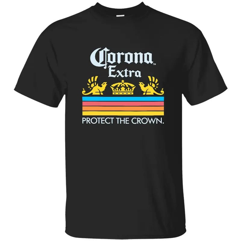 Corona Extra Protect the Crown T-shirt Sweatshirt Hoodie, Corona Extra Beer Shirt, One Sided Graphic Printed Unisex Classic Comfort Cotton T-Shirts in all Sizes all Colors for Women and for Men