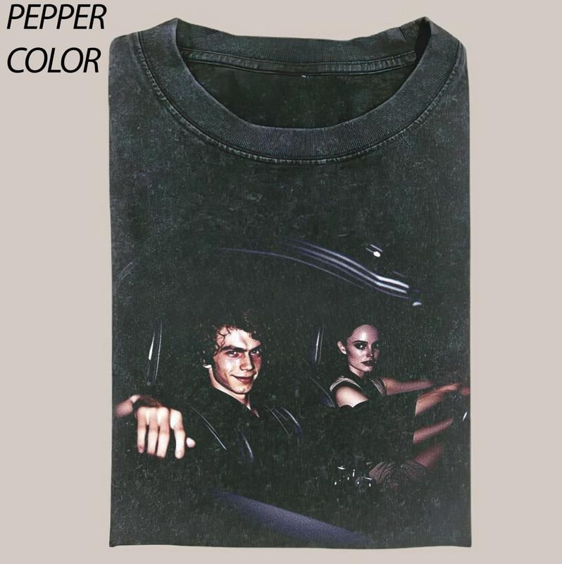 Couples Funny Graphic Tees - Vintage Short Sleeve T-Shirt for Women - 100% Cotton - All Seasons - Menswear, Top