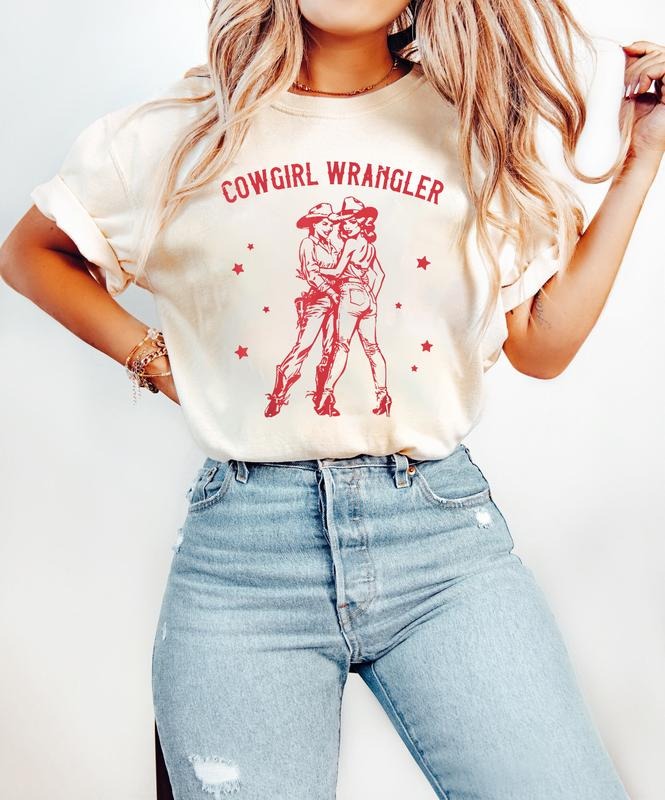 Cowgirl Wrangler Shirt, Western Lesbian Queer Pride Month Shirt, Gay Cowgirl Shirt, Sapphic Queer Shirt, Gay Graphic Tee