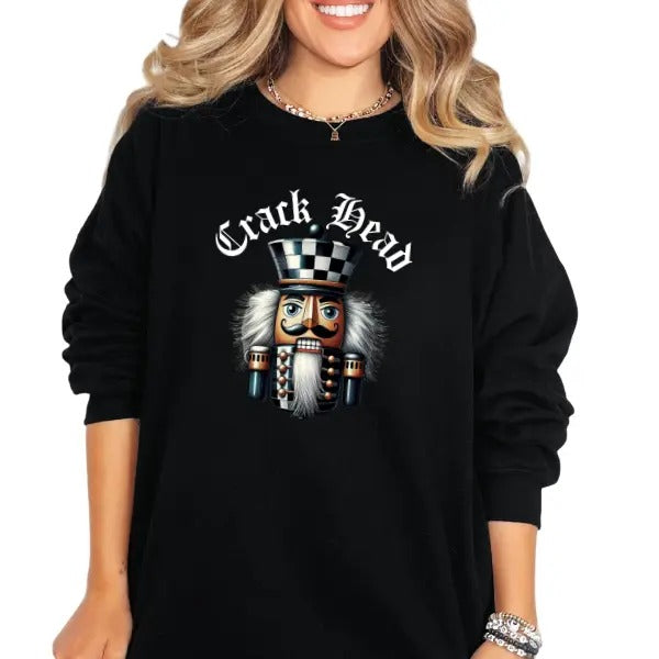 Crack D$ad  Nutcrakcer Graphic Tee, Sweatshirt, or Hoodie | Edgy Goth Grunge Style Christmas Shirt | Dark Alternative Fashion | Bold Statement