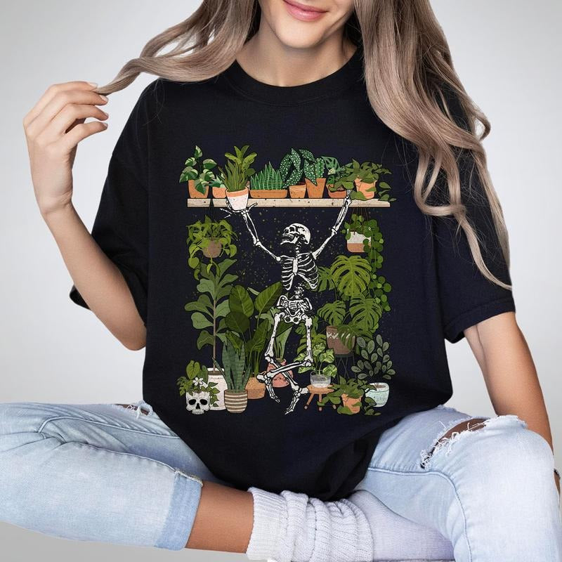 Crazy Plant Skeleton Shirt, Skeleton Gardener Shirt, Plant Lover Shirt, Farmer TShirt for Women, Plant Mom Shirt, Gift For Gardeners, Skeleton Gardening Shirt, Plant Tee, Indoor Plant Lover Life, Funny Gardener Tee, Gardening T-Shirt Gift, Women Top