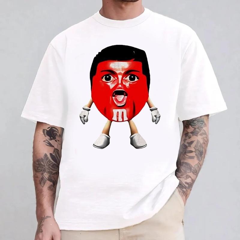 Cristiano Siuuu Candy Parody T-shirt, Unisex Graphic Tees Trendy Style Clothes Streetwear
