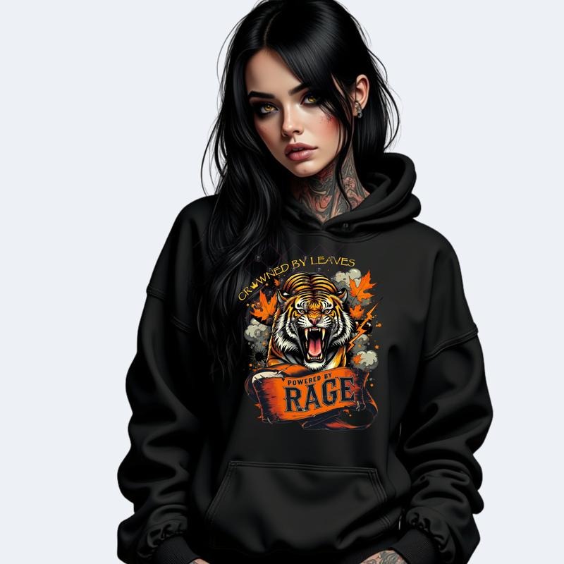 Crowned by Leaves  Long Sleeve Crewneck Sweatshirt T Shirt or Hoodie Casual Poly Cotton Blend Graphic Design Unisex Fit Pullover Top Gothic Womenswear