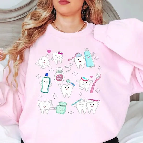 Cute Dental Sweatshirt, Funny Dentist Sweater, Dental Hygienist Shirt, Dental Hygiene Gifts, Dental Squad, Dentist Teeth, Dentist Gifts