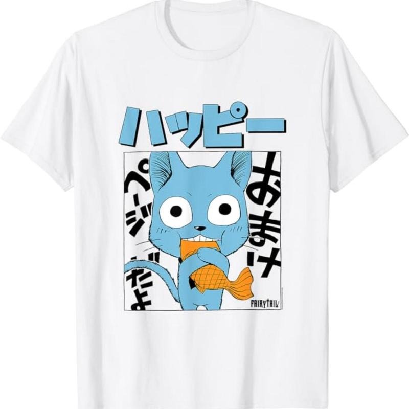 Cute Happy Fairy Tail T-Shirt, Anime Manga Graphic Tee, Gift For Fans Sweatshirt, Hoodie, Comfort Colors