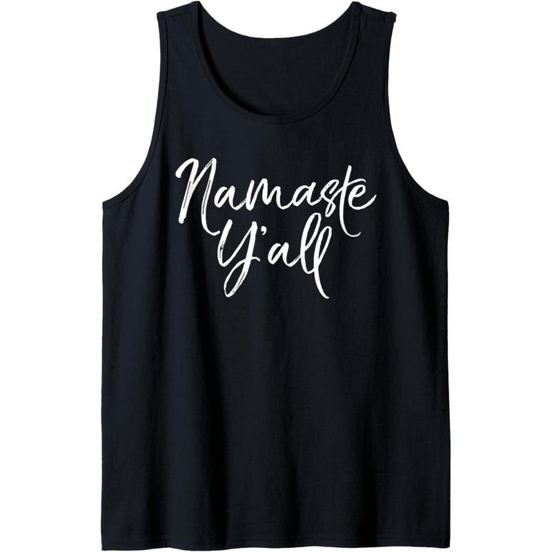 Cute Southern Yoga Quote for Women Funny Namaste Y'all Tank Top MADE IN USA