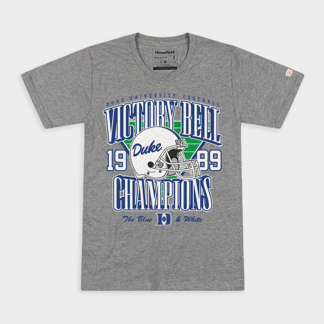 Duke Football 1989 Victory Bell Champions Tee Style001