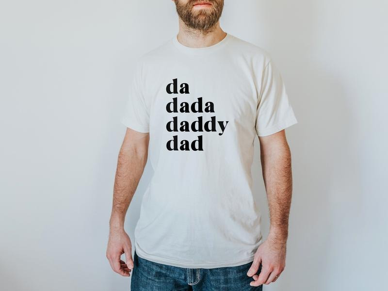 Da Dada Daddy Dad Organic Tee Modern Graphic Tee For Fathers Organic Cream Tee For Modern Men Fun Fathers Day Gift Baby Announcement TK43GN