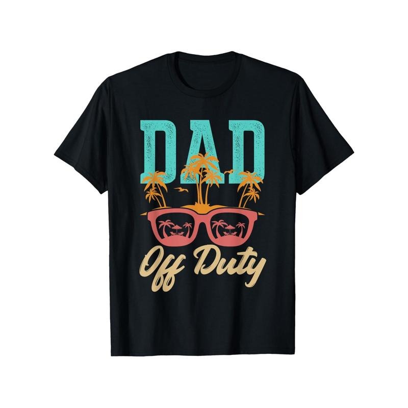 Dad Off Duty" Graphic Tee - Soft & Breathable Cotton, Casual Round Neck T-Shirt for Men & Women, Black Made in USA