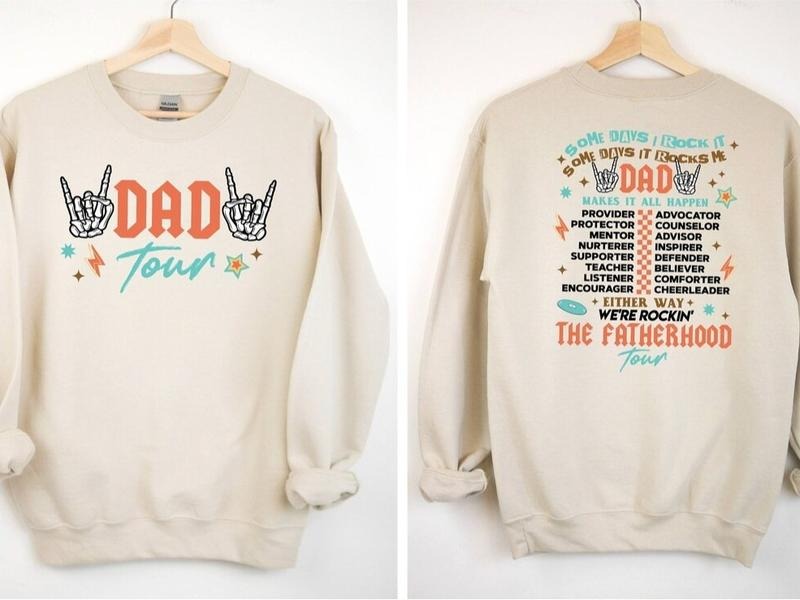 Dad Tour Hoodie, Daddy Sweatshirt, Fatherhood Tour Tee, Dad 2 Sides Shirt, Fathers Day Hoodie, Supporter Dad Tee, Defender Tee, Cute Dad Tee