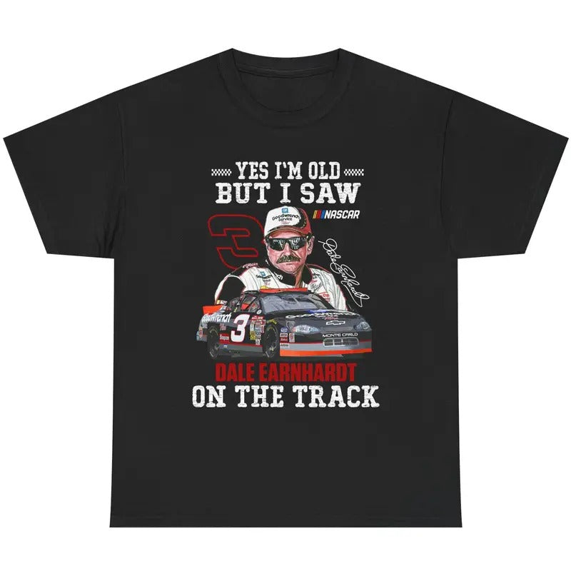 Dale Earnhardt Merrch Graphic Distressed T-Shirt For Men's Women's, Funny American Patriotic Tee, NASCAR Racing Shirt, Top Menswear Streetwear Casual