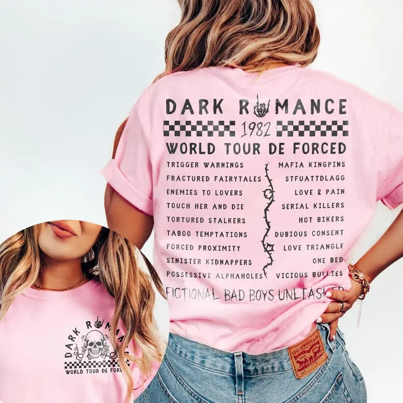 Dark Romance World Tour De Forced T-Shirt, Dark Academia Sweatshirt, Cat And Mouse Hoodie, Bookstagram Outfit, Booktok Merch, Smut Reader Sweater