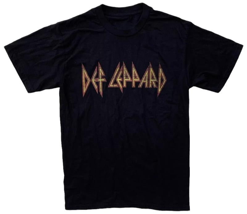 Def Leppard Men's Officially Licensed Distressed Classic Rock & Roll Tee T-Shirt