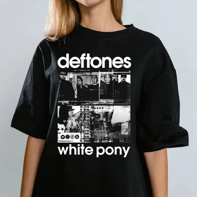 Deft0nes White P0ny Graphic Tee, Vintage Streetwear, Fan Merch, Unisex Short Sleeve Tee Shirt, Casual Clothing