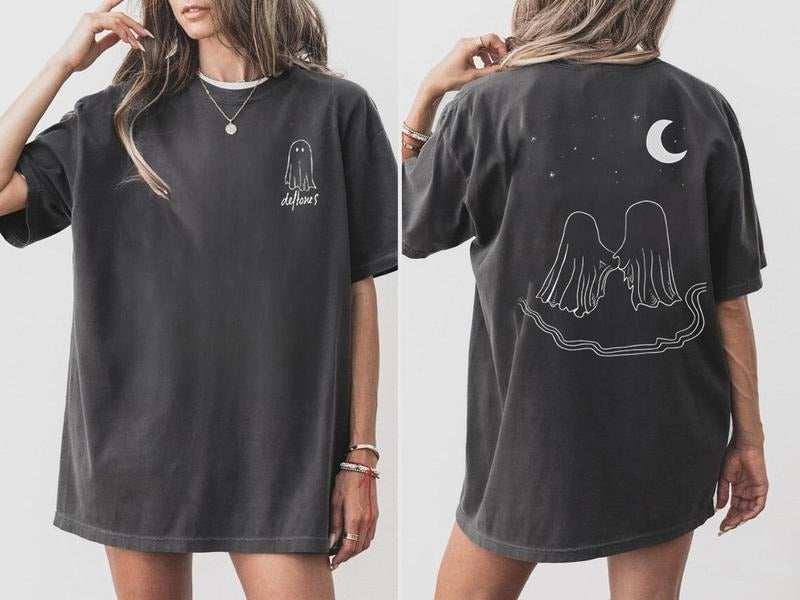 Deftones Ghosts Cream Vintage Tee, Vintage Band T-shirt, 90s Rockcore Oversized Cotton Shirt, Grunge Alternative Music Merch, Double Printed Heavyweight Streetwear Fit, Retro Graphic Print S