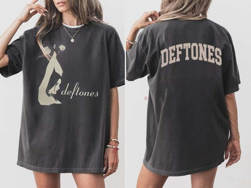 Deftones Girl Graphic Tee, Oversized Heavyweight Cotton Band Shirt, Vintage Aesthetic Grunge Top, Dark Romance Streetwear Look, Gift For Music Loving Girls, Daily Fit For Her 0