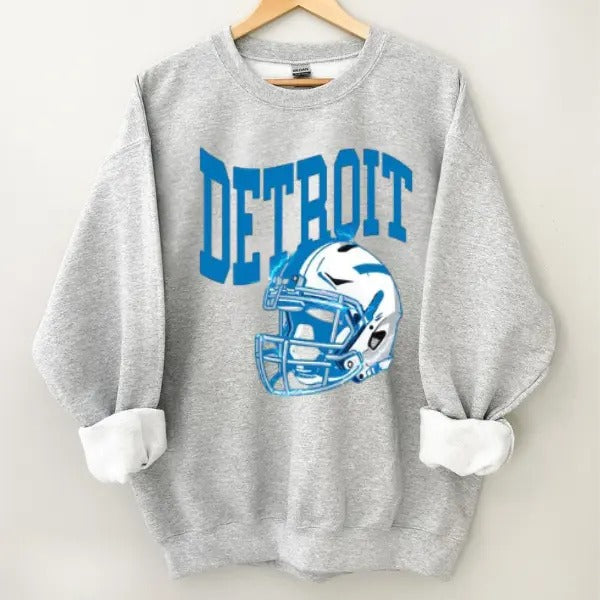 Detroit Football Sweatshirt Vintage Detroit Crewneck Retro Detroit Sweatshirt Detroit Varsity Sweatshirt Detroit