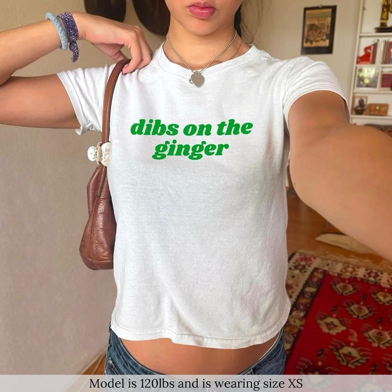 Dibs On The Ginger Baby Tee, Funny St Patricks Day Shirt, Y2K Lucky Shirt, Women T Shirt, Gifts For Her, St Paddys Day Shirt, Lucky Irish TShirt