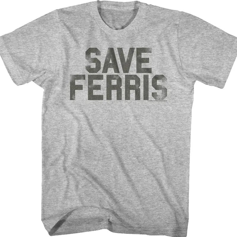 Distressed Save Ferris Bueller T-Shirt, 80s Movie, Vintage Tee, T-shirt for 1980s, T-shirt for men or women Classic Menswear