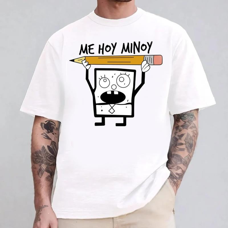 Doodlebob With Pencil Unisex Graphic Tees Y2k Style Clothes Streetwear
