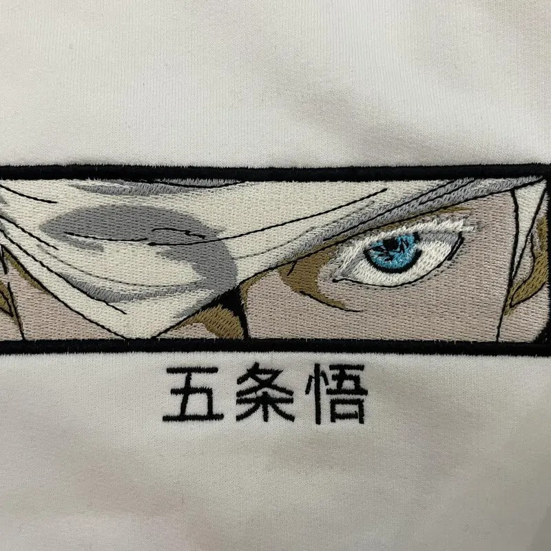 Embroidery #Satoru #Gojo eyes Jujustu Kaisen Characters Anime T-shirt, Embroidery Tshirt Sweatshirt Hoodie, Anime Outfit