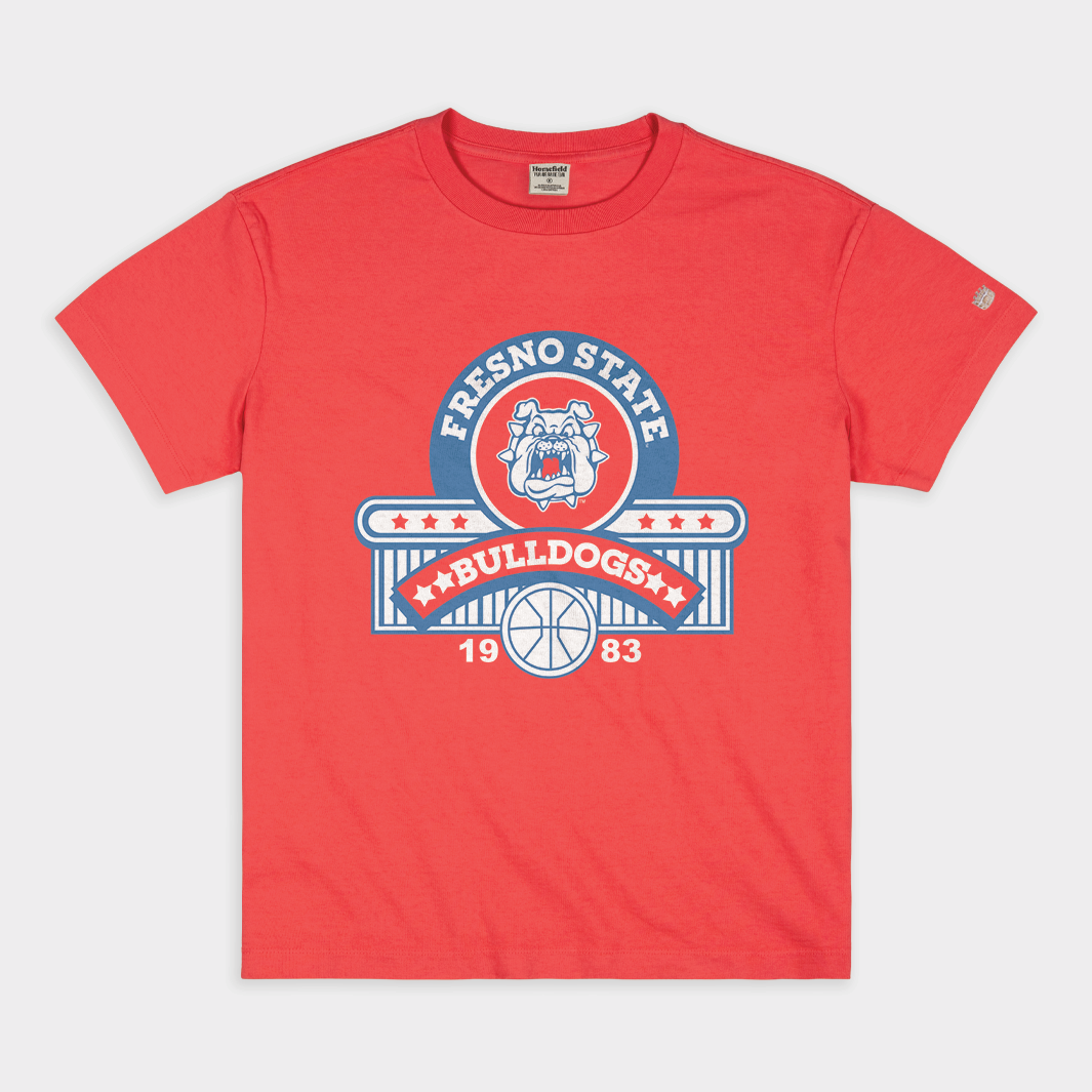 1983 Fresno State Basketball Vintage Heavyweight Tee Style001