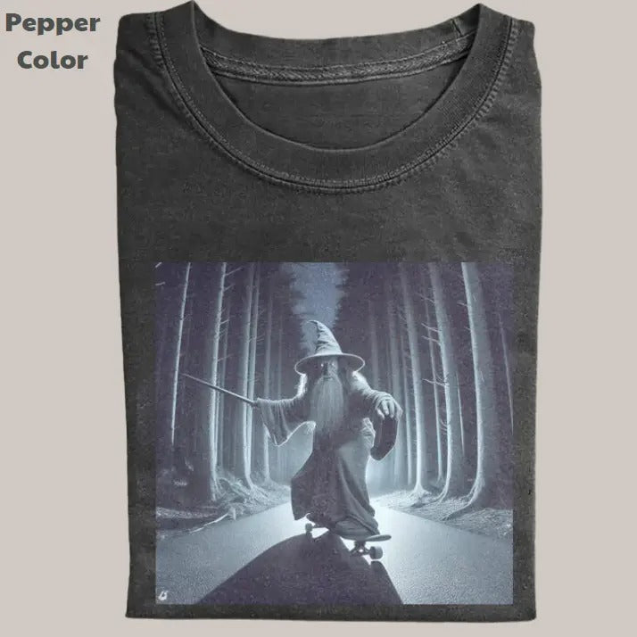 Fantasy Movie LotR Vintage Tee, Galdalf Skateboarding T-Shirt, Movie Graphic Tee, Unisex Meme Cringe Funny Dumb Shirts, Menswear Womenswear Streetwear