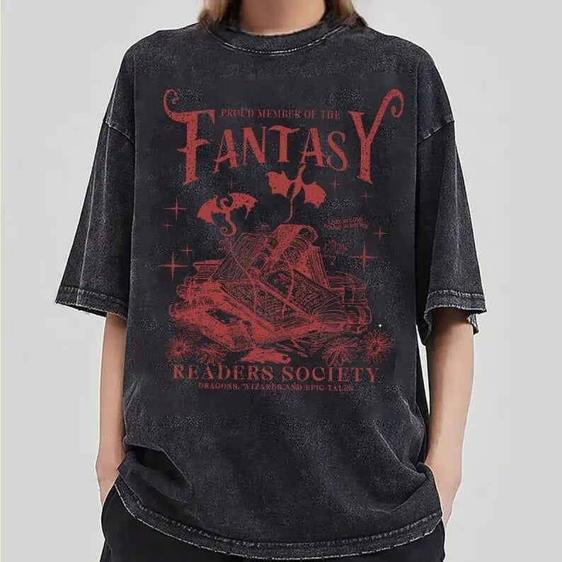 Fantasy Readers Society Shirt Bookish Shirt for Romance Readers Vintage Reading Shirt for Women Gift Book Lover Bookish Gift, Bookish Tee, Romance Books T-Shirt, Gift For Her, Friend, Book Lover
