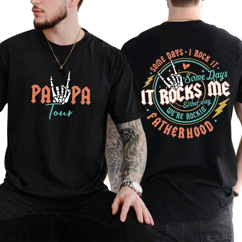 Fatherhood Shirt, Some Days I Rock It Shirt, Papa Lighting Bold Shirt, Papa Tour Shirt, Father's Day Funny Shirt