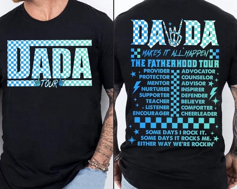 Fatherhood Tour Shirt, Sometimes I Rock It Sometimes It Rocks Me Shirt, Dad Rock Tour Sweatshirt, Funny Dada Tour Shirt