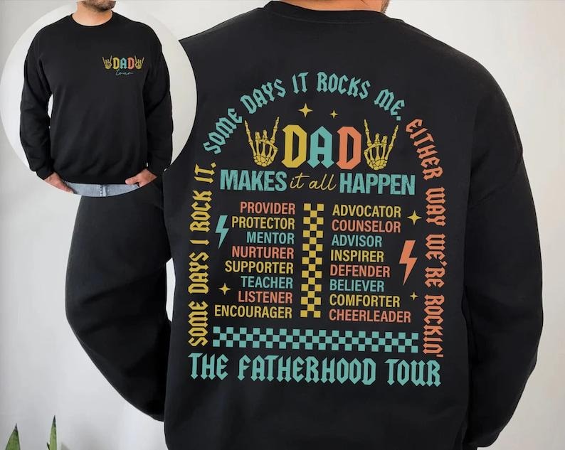 Fatherhood Tour , Sometimes I Rock It Sometimes It Rocks Me , Dad Life Png, Fathers Day Gift, Funny Fatherhood , Dad Rock Tour