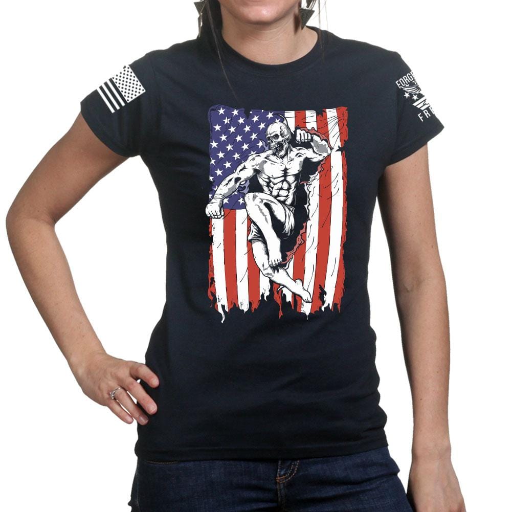 Ladies American Fighter T-shirt Style001