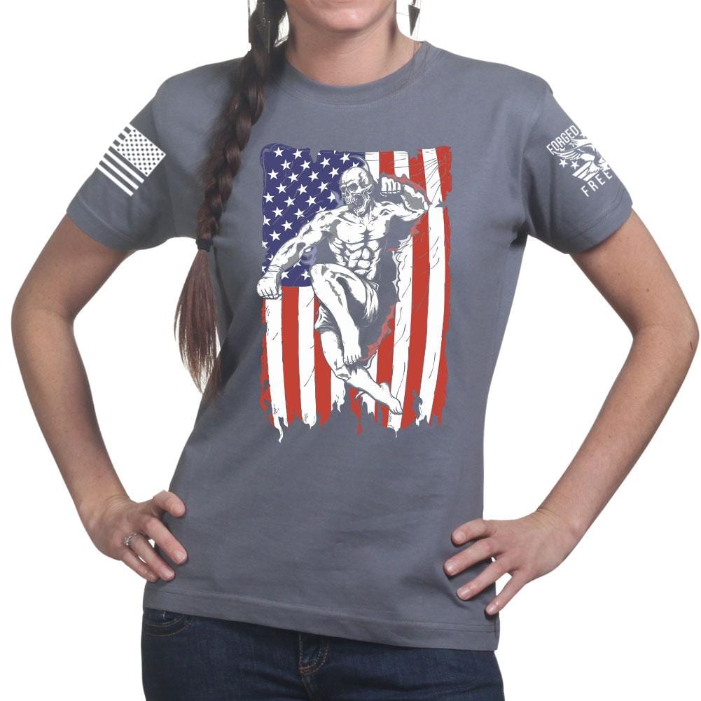 Ladies American Fighter T-shirt Style001
