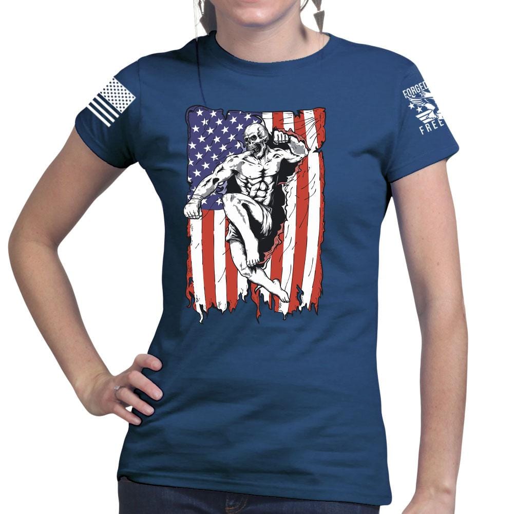 Ladies American Fighter T-shirt Style001