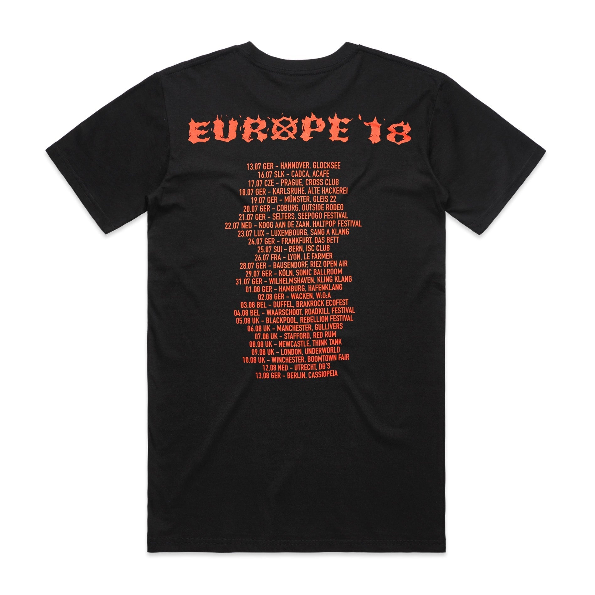 Fire Sky Europe Tour T-shirt (Black)
