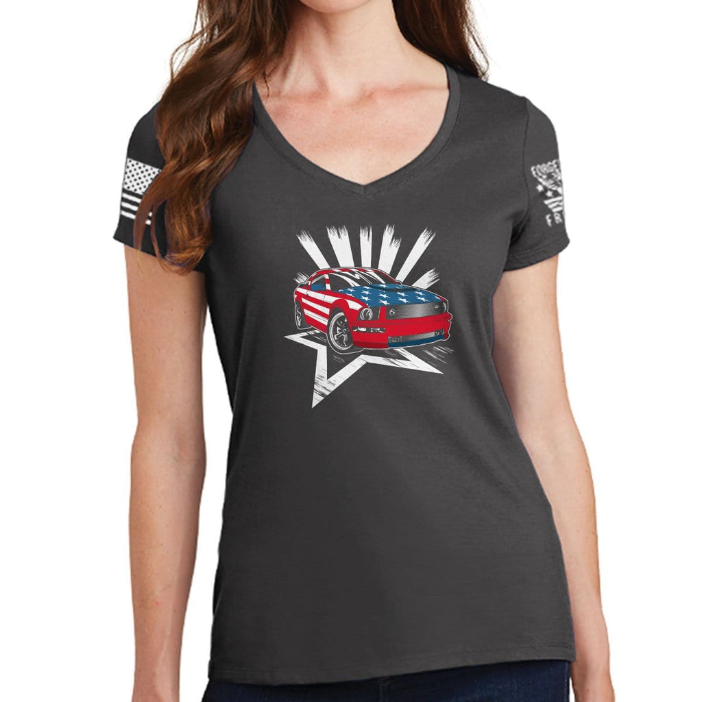 Ladies American Paint Job V-Neck T-shirt