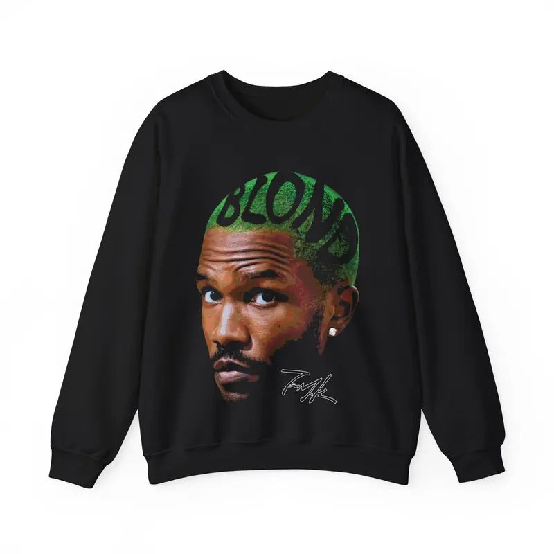 Frank Inspired Gift For Blond Fan Vintage Heavy Blend Sweater HipHop RNB Styled Casual Streetwear 90s Vintage Retro Outerwear Perfect Holiday Gift Cotton Crewneck Menswear Sweatshirt Comfy Classic Cotton Crewneck Collar Menswear Sweatshirt Comfy Classic