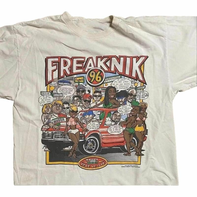 Freaknik T-Shirt Tupac, Biggie, Brandy, MJB Atlanta, Country Music Shirt, Shirt For Fan Crewneck Fitted Shortsleeve Menswear Top Underwear Streetwear Tropical Graphic Tshirt Round Neck