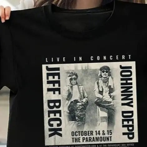 Free Ship - Jeff Beck and Johnny Depp 2022 Tour Shirt Top Womenswear
