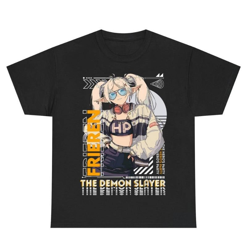 Frieren Front Print Only Shirt, Elf Mage Anime Shirt, Sousou no Frieren Tee, Fantasy Anime Gift, Fern and Frieren Shirt