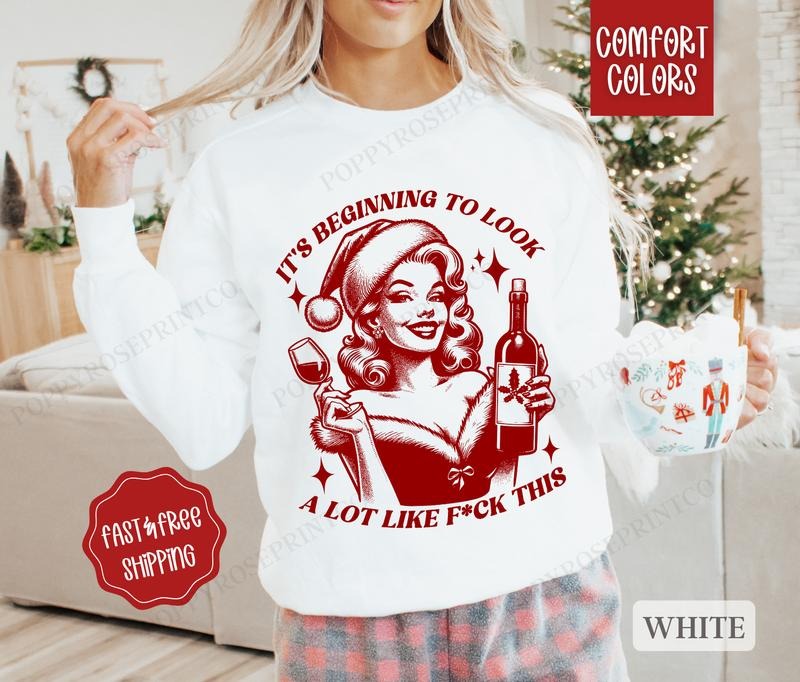 Funny Christmas Comfort Colors Sweatshirt, Holiday Sweater Womenswear, Holiday Crewneck