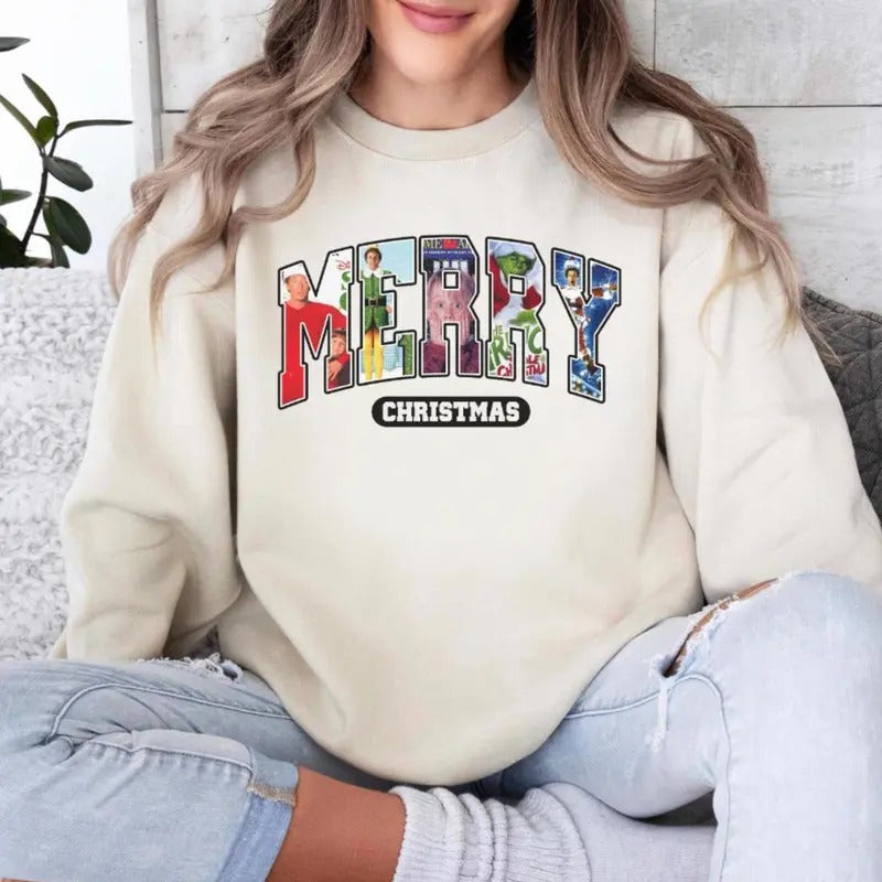 Funny Christmas Gifts! Merry Christmas Green Shirt for Movie Lovers