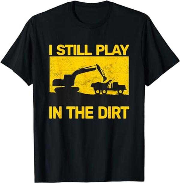 Funny Construction Work Shirts, Vintage Construction Equipment Heavy Work Funny For Men T-Shirt Menswear Casual Cotton